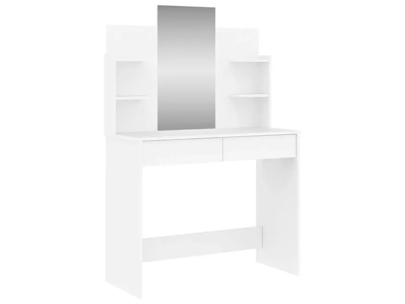 Coiffeuse avec miroir blanc 96x39x142 cm