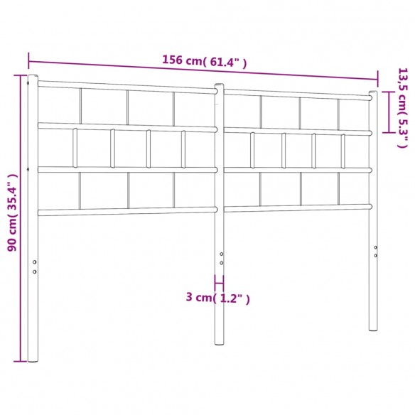 Tête de lit métal blanc 150 cm