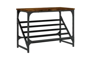 Étagère à chaussures chêne fumé 60x30x45 cm bois d'ingénierie 2