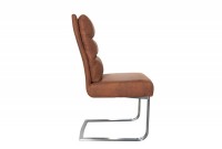 Lot de 4 chaises design brun avec piétement en acier
