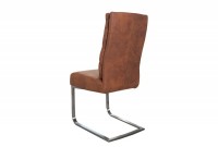 Lot de 4 chaises design brun avec piétement en acier