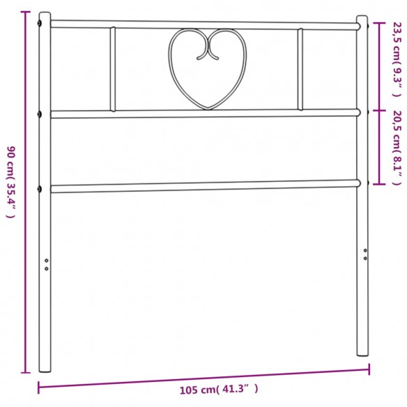 Tête de lit métal blanc 100 cm
