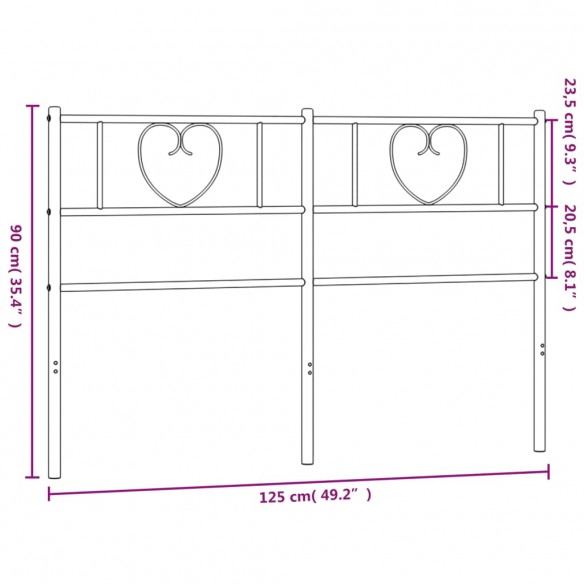 Tête de lit métal blanc 120 cm