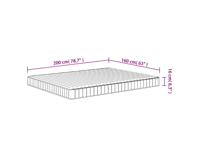Matelas en mousse moyennement doux 160x200 cm