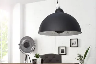 Lampe suspension design coloris noir et doré