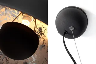 Lampe suspension design coloris noir et doré 2