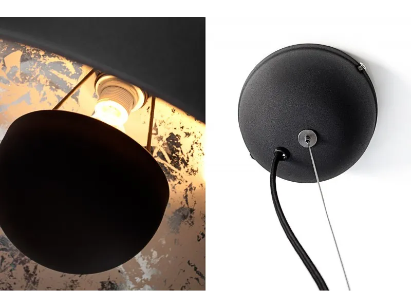 Lampe suspension design coloris noir et doré