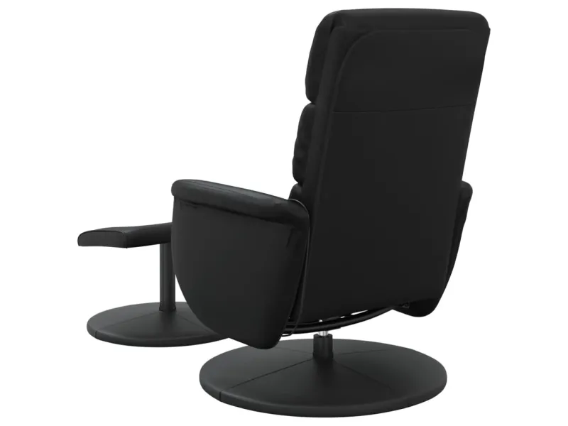 Fauteuil inclinable de massage avec repose-pied noir similicuir