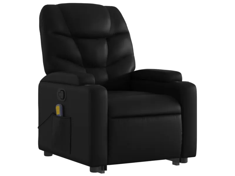 Fauteuil inclinable de massage Noir Similicuir