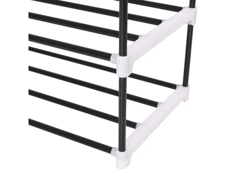 Range-chaussures avec 4 étagères Métal et plastique noir