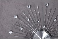 Horloge murale 50 cm design Soleil en perle de cristaux