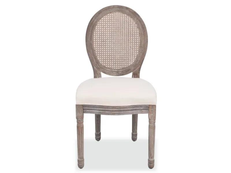 Chaises à manger lot de 2 crème tissu