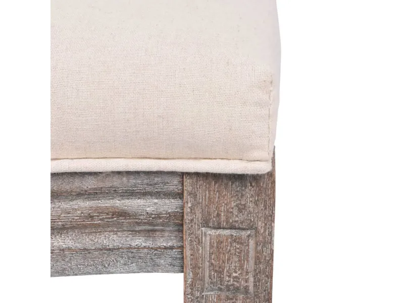 Chaises à manger lot de 2 crème tissu