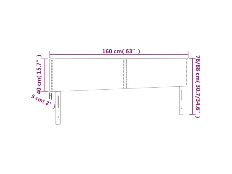 Tête de lit à LED Rose 160x5x78/88 cm Velours