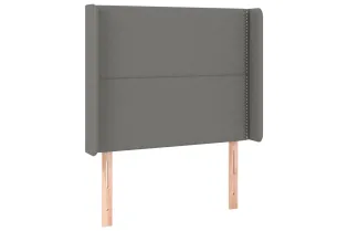 Tête de lit avec oreilles Gris foncé 103x16x118/128 cm Tissu 2