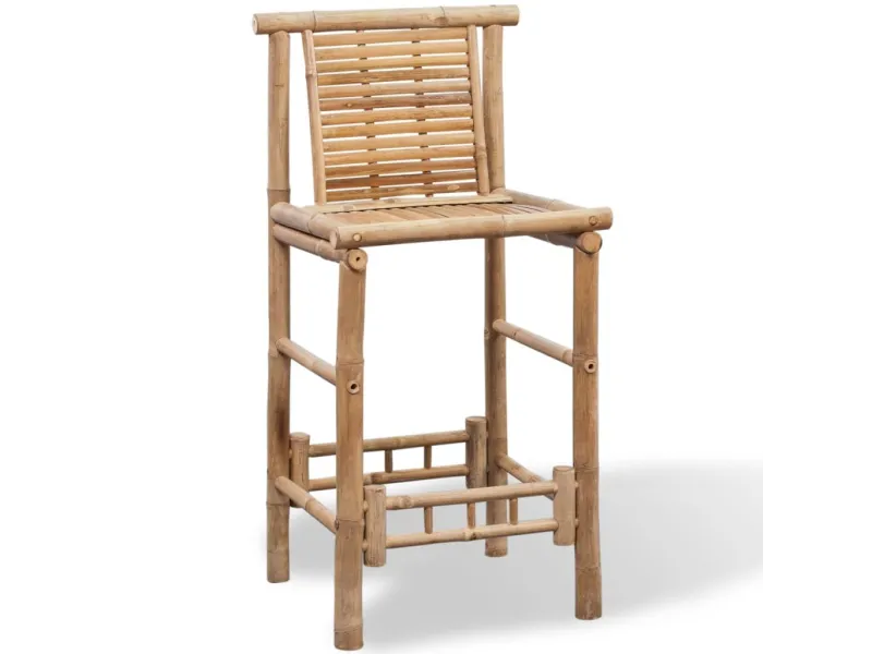 Tabourets de bar lot de 2 bambou
