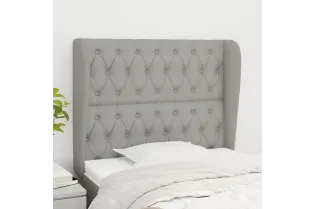 Tête de lit avec oreilles Gris clair 93x23x118/128 cm Tissu