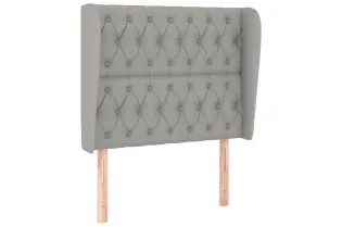 Tête de lit avec oreilles Gris clair 93x23x118/128 cm Tissu 2