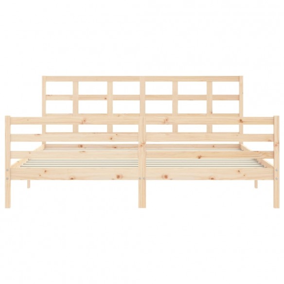 Cadre de lit avec tête de lit 200x200 cm bois massif