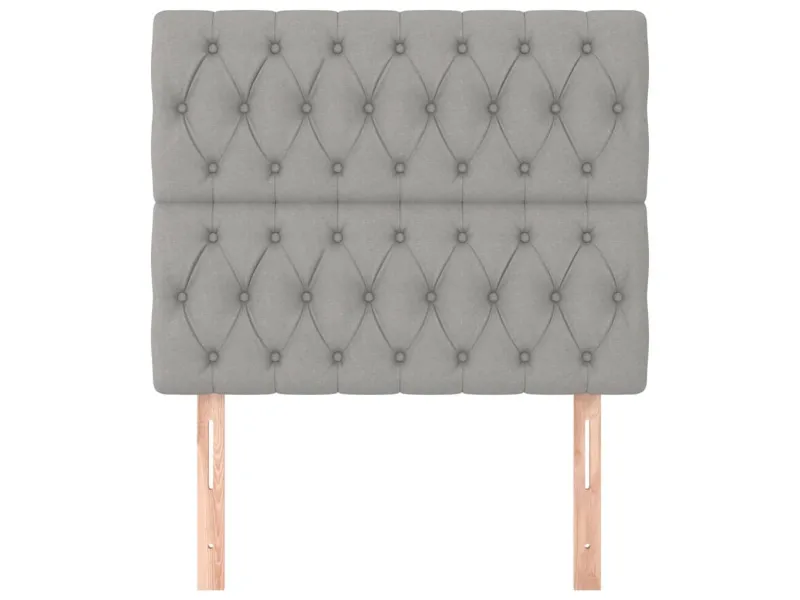 Têtes de lit 2 pcs Gris clair 90x7x78/88 cm Tissu