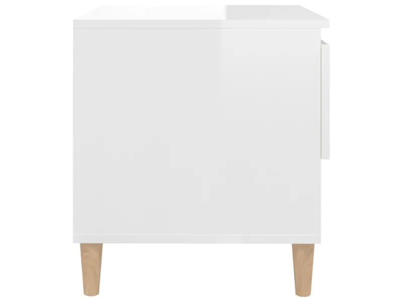 Tables de chevet 2 pcs Blanc brillant 50x46x50 cm