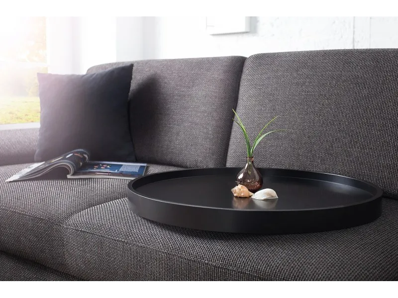 Table d'appoint noire design en bois / métal