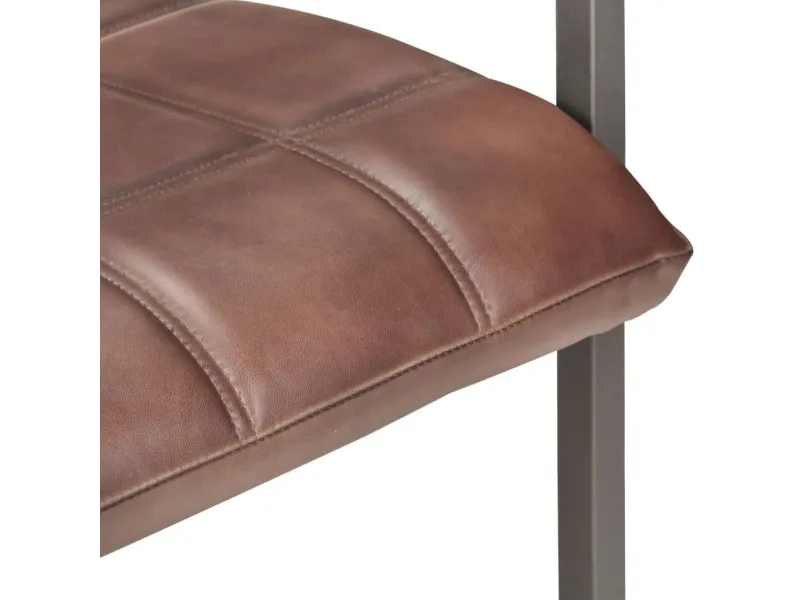 Chaises à manger cantilever lot de 2 marron cuir véritable