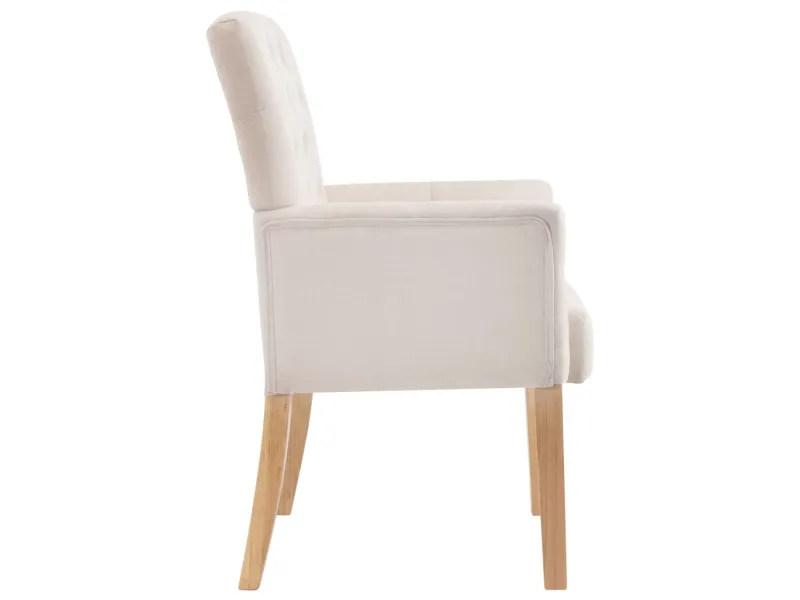 Chaises à manger avec accoudoirs lot de 2 beige tissu