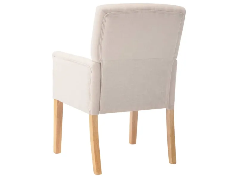 Chaises à manger avec accoudoirs lot de 2 beige tissu