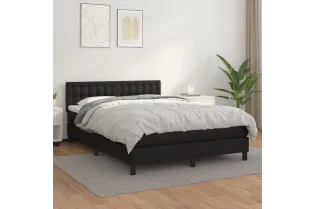 cadre de lit avec matelas Noir 140x200 cm Similicuir