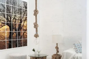 Lampe suspension design coloris naturel 2