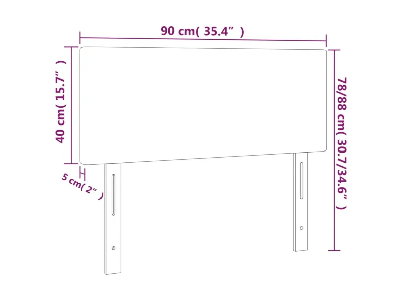 Tête de lit Gris clair 90x5x78/88 cm Tissu