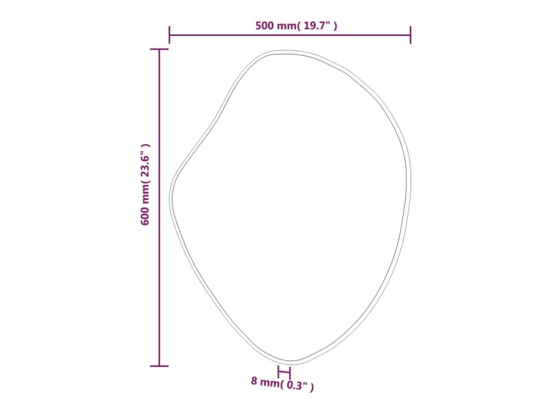 Miroir mural Doré 60x50 cm