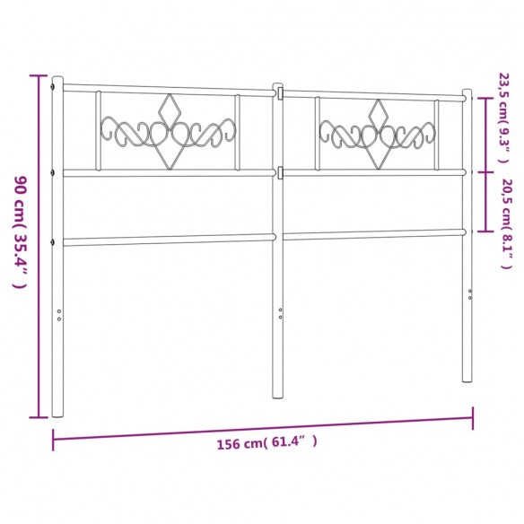 Tête de lit métal blanc 150 cm