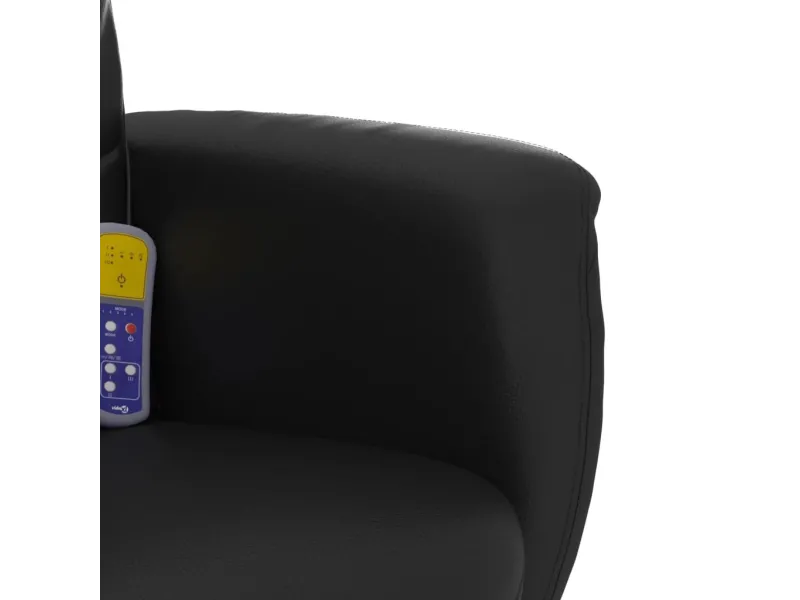 Fauteuil inclinable de massage avec repose-pied noir similicuir