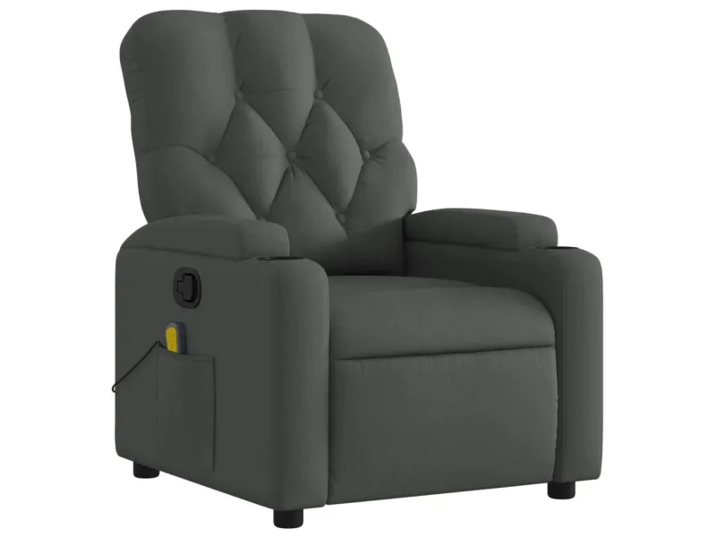 Fauteuil de massage inclinable Gris foncé Tissu