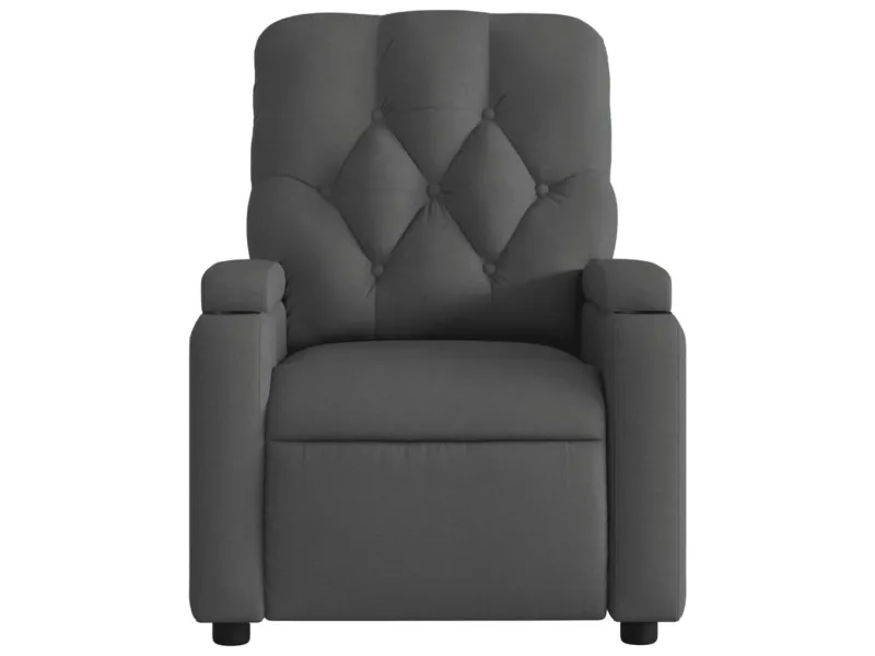 Fauteuil de massage inclinable Gris foncé Tissu