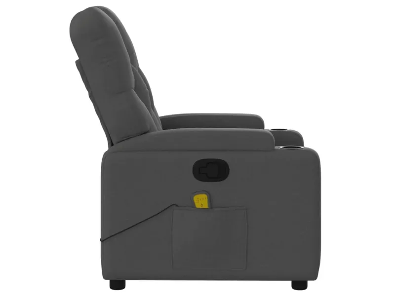 Fauteuil de massage inclinable Gris foncé Tissu