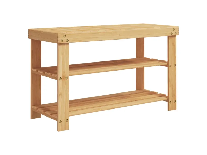 Étagère à chaussures 3 niveaux 70x27,5x45 cm bambou