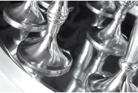Chandelier design en aluminium argenté à 9 branches