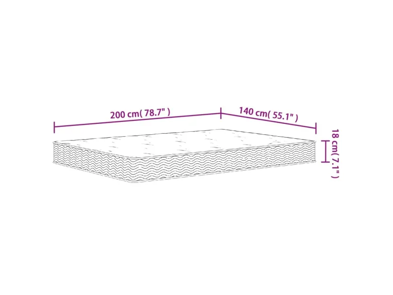 Matelas à ressorts bonnell moyen 140x200 cm