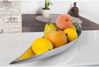 Bol de fruits design en aluminium coloris argent