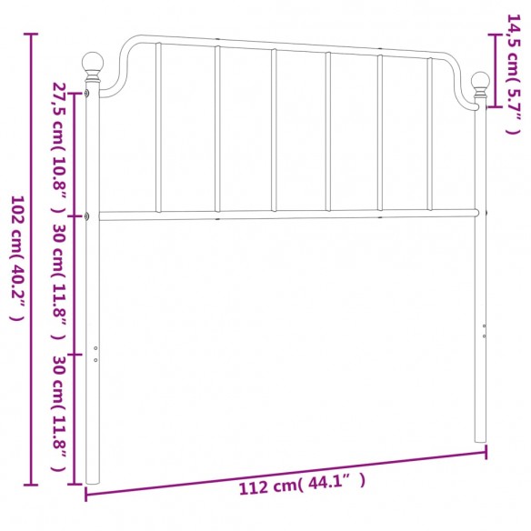 Tête de lit métal blanc 100 cm
