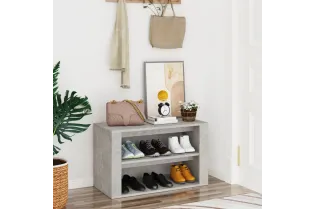 Étagère à chaussures Gris béton 75x35x45 cm Bois d'ingénierie