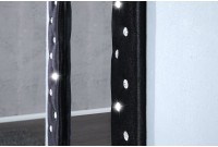 Miroir design capitonné en velours noir avec strass