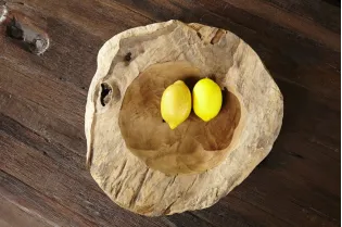 Corbeille de fruit naturel 30 cm en bois massif 2