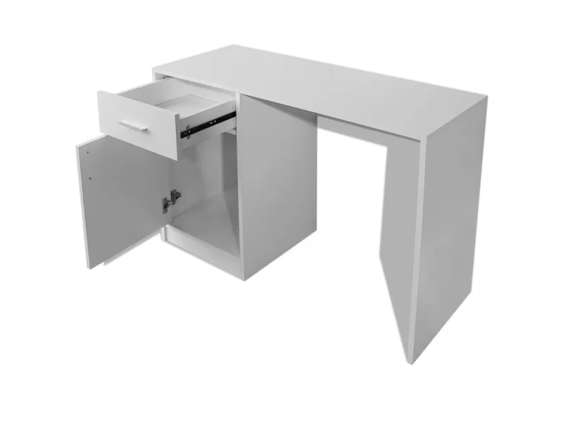 Bureau avec tiroir et placard 100x40x73 cm Blanc