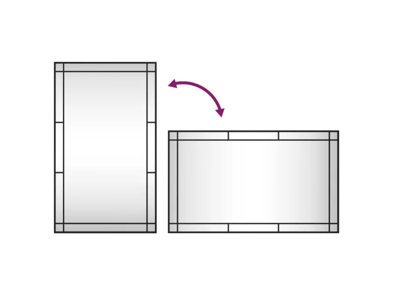 Miroir mural noir 60x100 cm rectangulaire fer