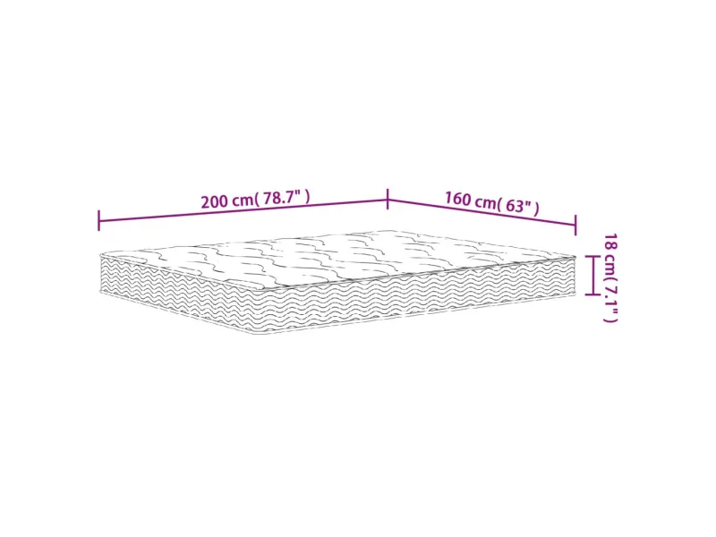 Matelas à ressorts bonnell moyen 160x200 cm