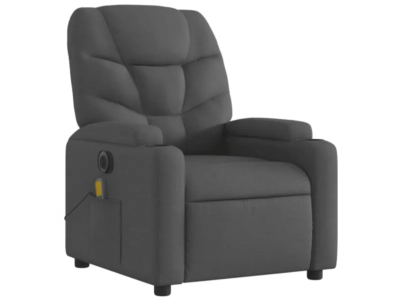 Fauteuil inclinable de massage électrique gris foncé tissu